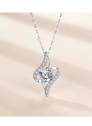 Swarovski Elements 925 Sterling Silver Pendent Necklace for Women Gift  Jewelry with Gift Box 