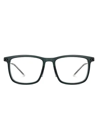 Zero Power Bluecut & Antiglare Wayfarer Shape Computer Eyeglasses L BE13533 - Lens Size: 52mm - Green 