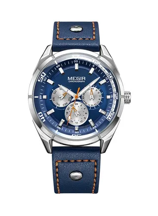 men Water Resistant Leather Analog Watch 2072 