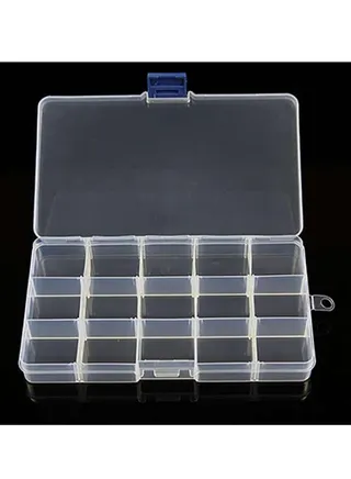 15 Compartments Plastic Jewelry Bead Storage Container 