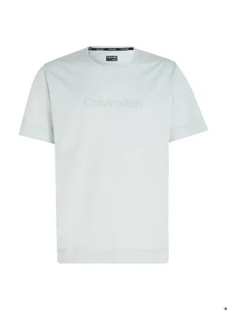 Men's Logo Gym T-Shirt, Polyester, Grey 