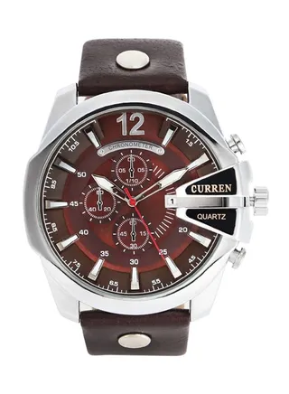 Men's Leather Analog Quartz Watch 8176 