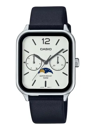 Men Analog Watch Leather Belt White Dial MTP-M305L-7AVDF 