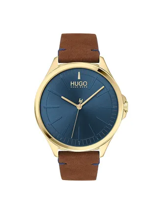 Men's Leather Analog Wrist Watch 1530134 
