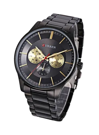 Men's Water Resistant Analog Wrist Watch 8282 - 44 mm - Black 