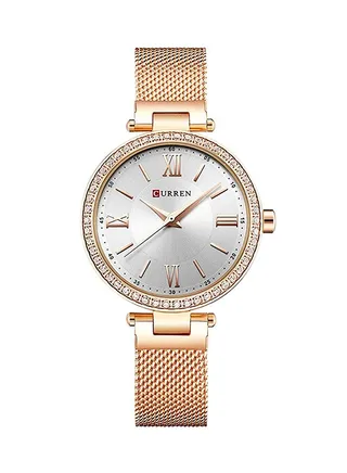 Women's Water Resistant Analog Wrist Watch 9011 - 30 mm -Rose Gold 