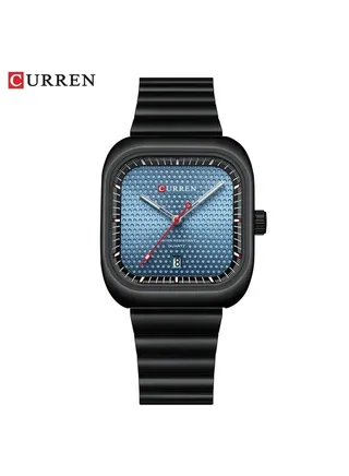 Curren 8460 Casual Steel Strap Square Men Quartz Watch 