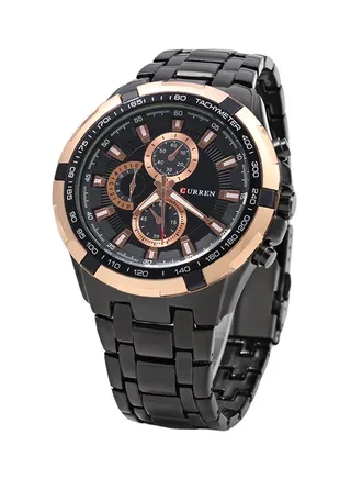 Men's Water Resistant Chronograph Watch 8023 - 42 mm - Black 