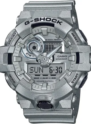 New G-Shock Forgotten Future Analog-Digital Metallic Silver Watch GA700FF-8A 