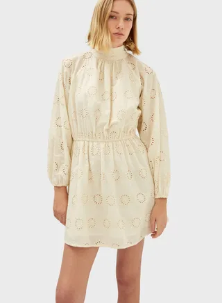 Belted Openwork Dress 