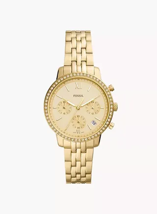 Women's Chronograph Round Shape Stainless Steel Wrist Watch ES5219 - 36 Mm 