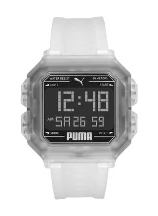 Digital Mechanical Watch for Women With White Silicone Band- ATM - PU P5036 