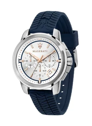 Successo Men's Stainless Steel Case with Silicone Strap Watch R8871621013 – 44mm 