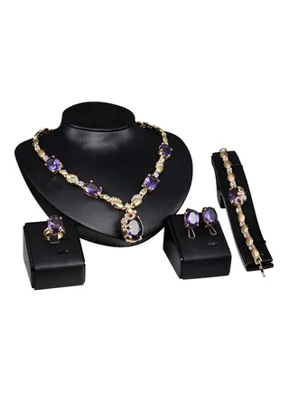 4-Piece Necklace Earring Jewelry Set 