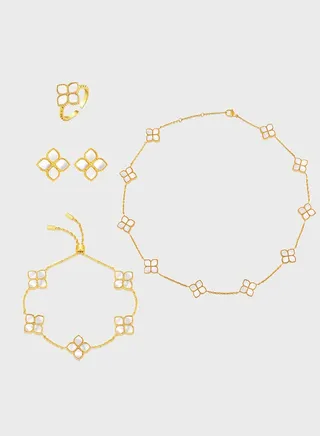 Choker Pearl Necklace And Earrings Set 