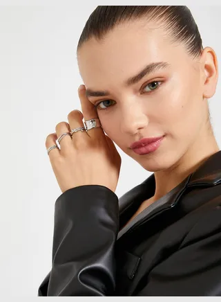 Ring Set 6 Pack Metal Thin Textured
