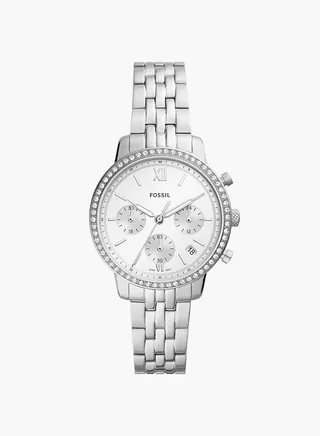 Women's Chronograph Round Shape Stainless Steel Wrist Watch ES5217 - 36 Mm 