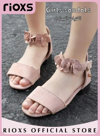 Little Kids Girls Fashion Non-Slip Soft Sole Floral Sandals Princess Adjustable Shoes Lightweight Breathable Ankle Strap Sandals 