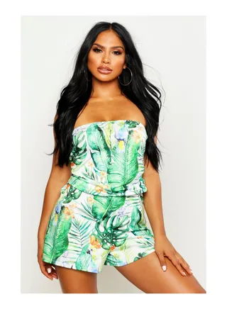 Tropical Parrot Jersey Beach Playsuit 