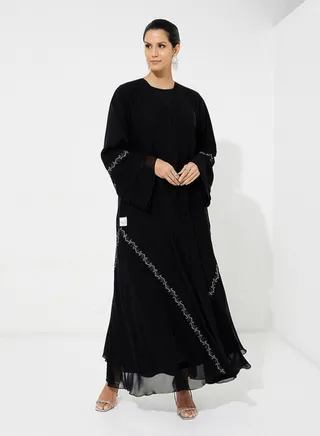 Chiffon floral abaya 
