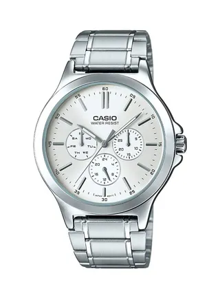Men's Enticer Water Resistant Analog Watch MTP-V300D-7AUDF - 47 mm - Silver 