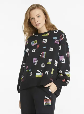 Brand Love Oversized Crew Neck Womens Sweatshirt 