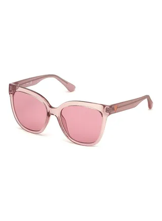 Full Rim Square Frame Sunglasses GU7612 74S - Lens Size: 55mm - Pink 