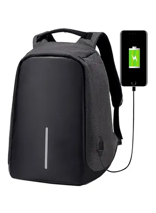 Multifunction USB Anti-Theft Backpack Black 