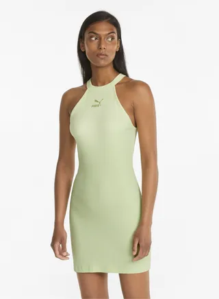 Classics Ribbed Womens Sleeveless Dress 