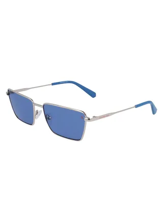 Full Rim Metal Rectangle Calvin Klein Jeans Sun Ckj22217S 5816 (721) Gold/Blue 