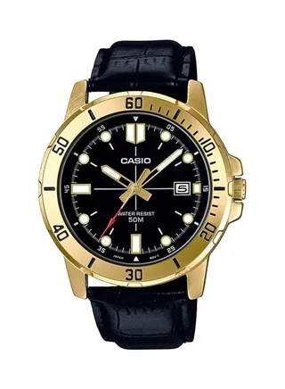Men's Dress Timepiece Water Resistant Analog Watch MTP-VD01GL-1EV - 45 mm - Black 
