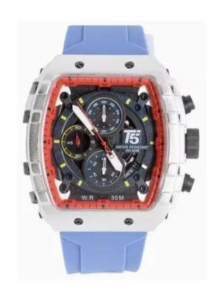 T5 Quartz Men Silicone Strap Men`s Chronograph Watch 