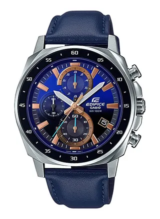 Men's Analog Leather Wrist Watch EFV-600L-2AVUDF - 42 Mm 