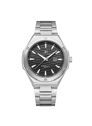 Men's Analog Round Shape Stainless Steel Wrist Watch K23026-SBSB - 46 Mm 