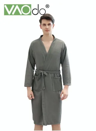 Men's Bathrobe Light Super Absorbent Skin-friendly Home Clothes Suitable For All Seasons Nightgown Dark Grey 