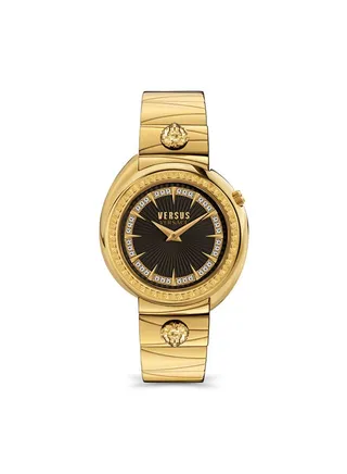 Versus Women TORTONA CRYSTAL Analog Wrist Watch with Black Round Dial - 38 MM - V WVSPHF2421 