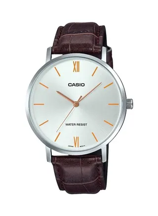 Men's Water Resistant Analog Watch MTP-VT01L-7B2UDF - 40 mm - Brown 