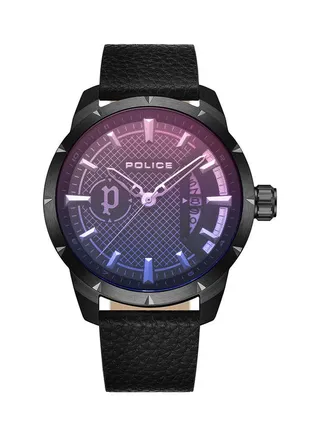 Men's Neist Leather Strap Analog Wrist Watch PEWJB2226901 - 45mm - Black 