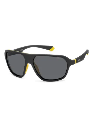 Unisex Polarized Rectangular Sunglasses - Pld 2152/S Black Millimeter - Lens Size: 59 Mm 