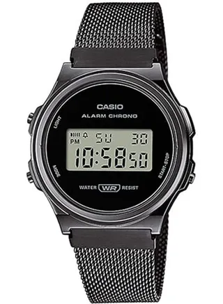 Unisex Digital Vintage Stainless Steel Mesh Band Wrist Watch A171WEMB-1ADF 