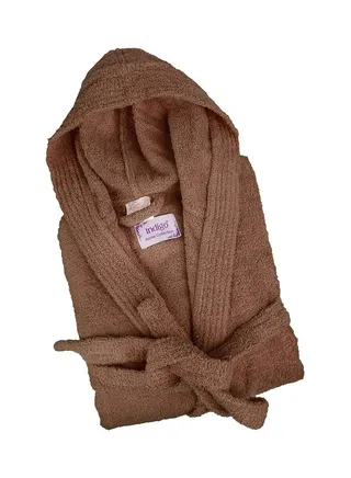 Bliss Casa - Unisex Bathrobe - 100% Cotton Super Soft Highly Absorbent Bathrobes For Women & Men- Perfect for Everyday Use Unisex Brown Adult Size 