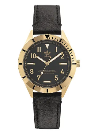 Men's Analog Round Shape Leather Wrist Watch AOFH22504 - 41 Mm 