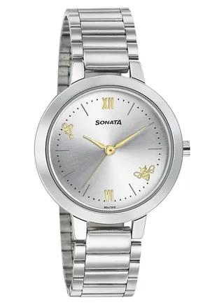 Round Shape Stainless Steel Analog Wrist Watch 