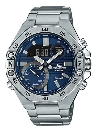 Men's Analog+Digital Stainless Steel Wrist Watch ECB-10D-2ADF - 42 Mm 