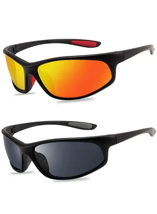 Polarized Sunglasses, Sports Trendy Sunglasses, For Men Womens Sunglasses Polarized UV Protection Non-Slip, For Driving Cycling Fishing Running, 2 Pairs 