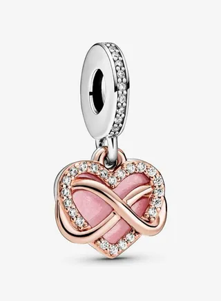 Pandora Women Infinity Heart Sterling Silver Dangle with Clear Cubic Zirconia 788878C01 
