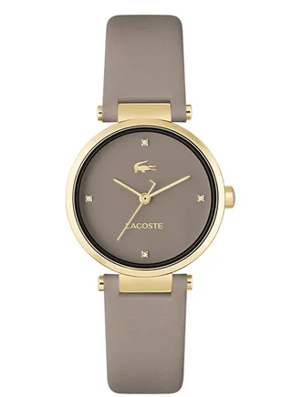 Women's Analog Round Shape Leather Wrist Watch 2001334 - 30 Mm 