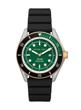 Men's Analog Round Shape Silicone Wrist Watch MK9158 - 42 Mm 