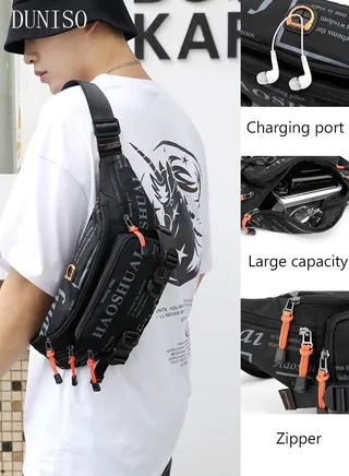 Waterproof Waist Pack Chest Bag for Men and Women Crossbody Bag Waist Bag with Adjustable Strap for Sports Festival Traveling Running Camping Hiking Cycling 