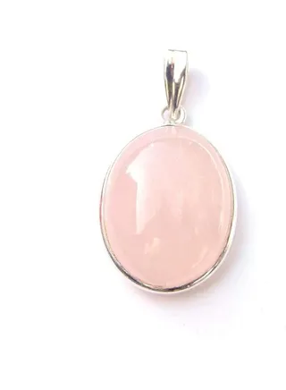 Rose Quartz Pendant Oval Pendant For Women 